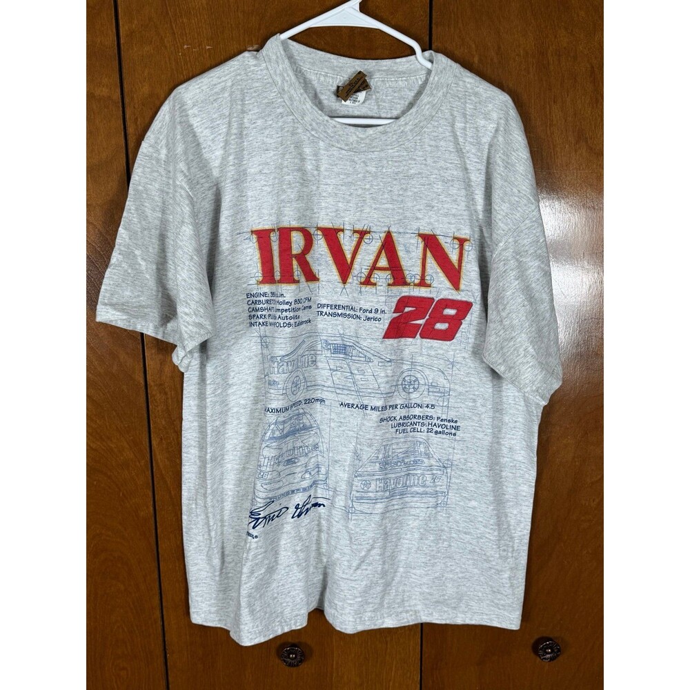 Vintage‎ Nascar Racing Shirt Men's XL Nutmeg Mills Texaco Ernie Irvan 28 Y2K USA